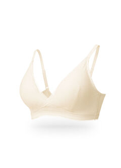 Breezy Lace Crossover Maternity & Nursing Bra, Cream, hi-res
