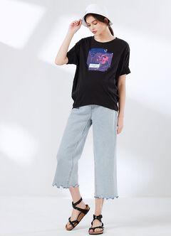 Disney Lag Minnie Maternity & Nursing Top, Black, hi-res