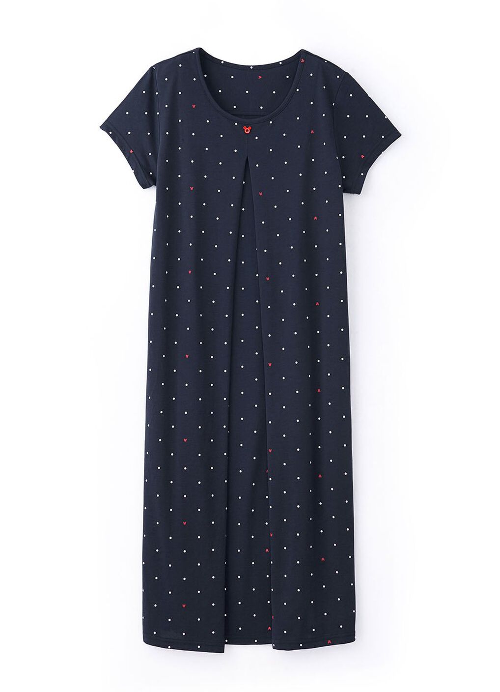 Mickey Dotty Maternity & Nursing Pyjama Dress, Navy, hi-res image number 3
