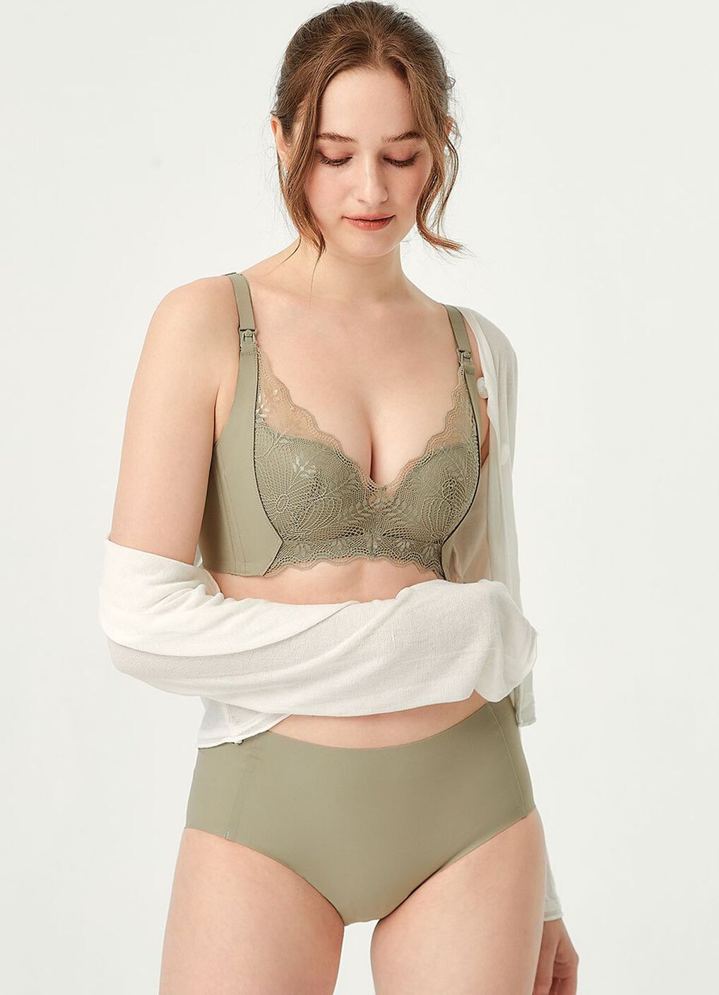 Silky Lace Seamless Maternity & Nursing Bra, , hi-res image number 2