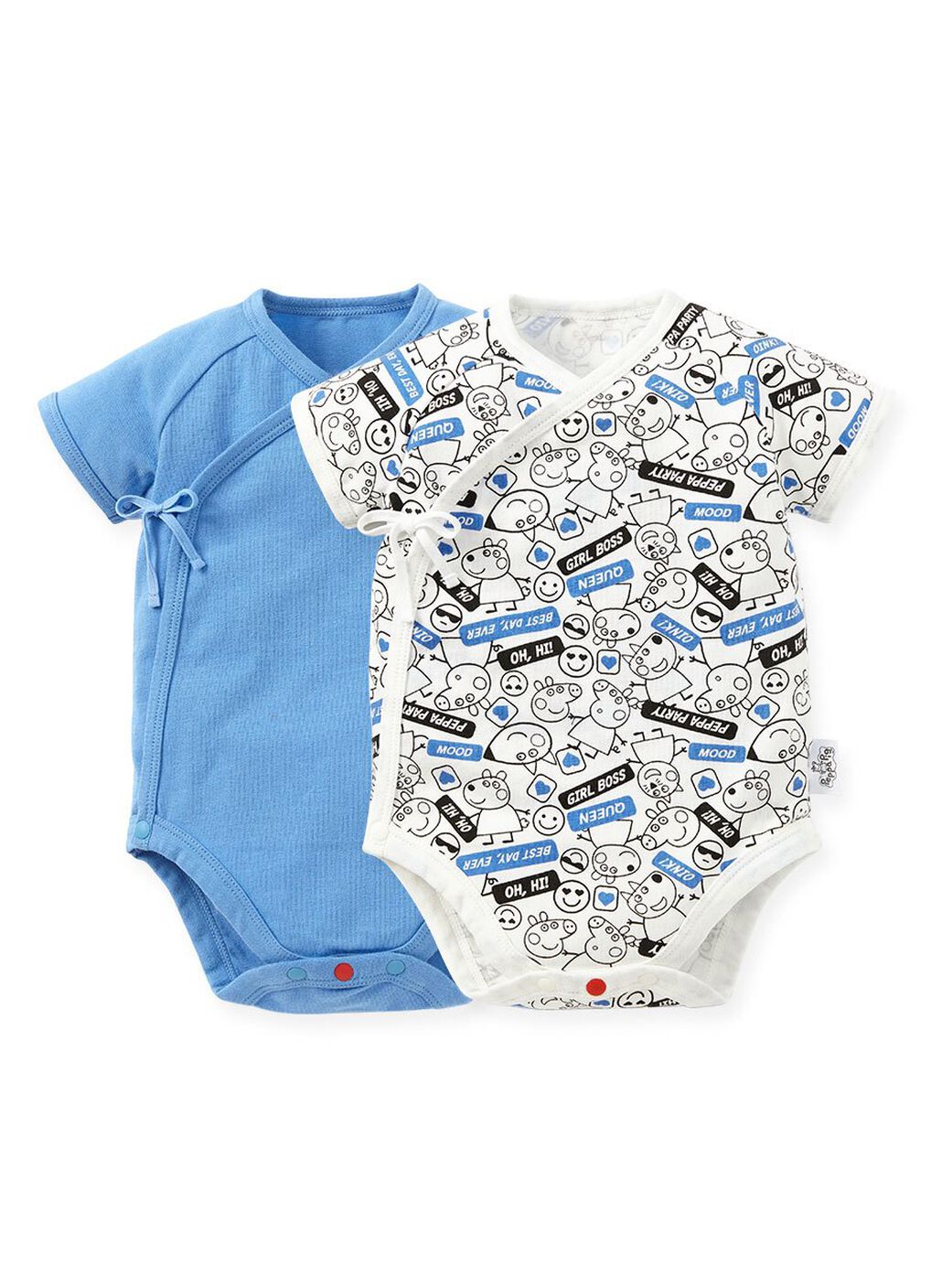 Label Peppa Pig Baby Cotton S/S Bodysuit 2 Pcs Pack, Blue, hi-res image number 0