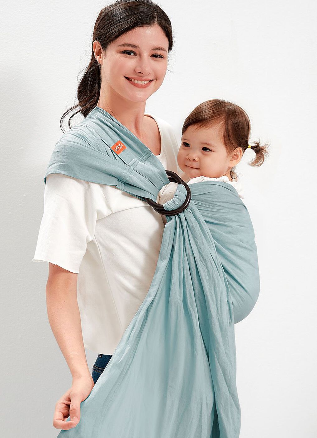 Solid Linen Baby Ring Sling, , hi-res image number 1
