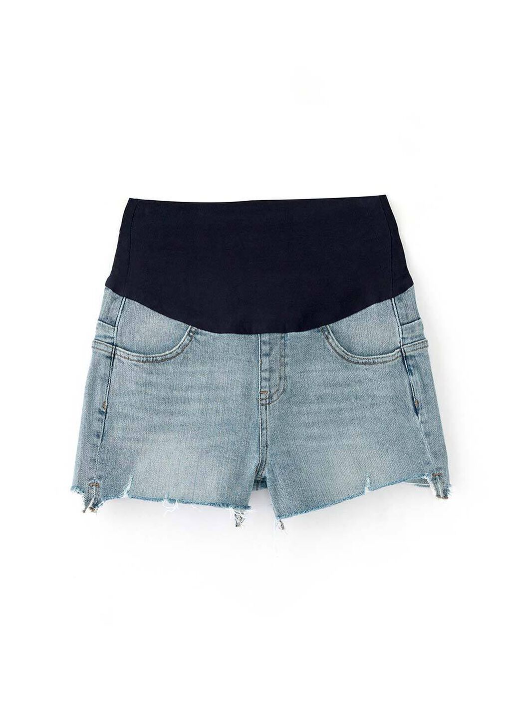 Frayed Hem Maternity Denim Shorts, , hi-res image number 4