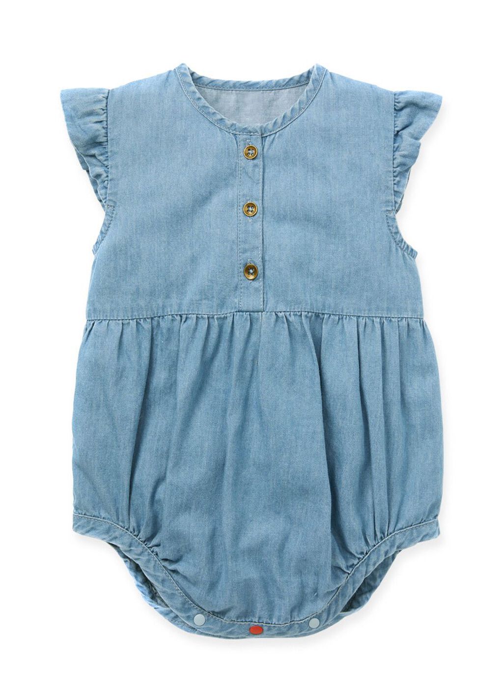 Baby Ruffle S/L Bodysuit, Blue, hi-res image number 0