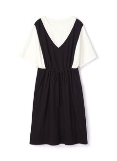 2 in 1 Splicing Maternity & Nursing Dress, Black, hi-res