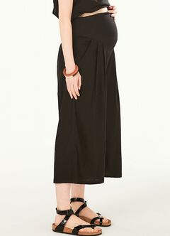 Drapey Maternity Wide Leg Pants, Black, hi-res