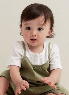 Baby Short Sleeve Romper, , hi-res