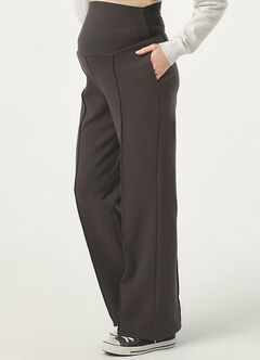 Relaxed Maternity Slim Pants, Charcoal, hi-res