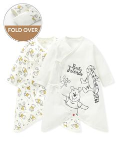 Disney Winnie The Pooh Newborn Cotton L/S Romper 2 Pcs Pack, , hi-res