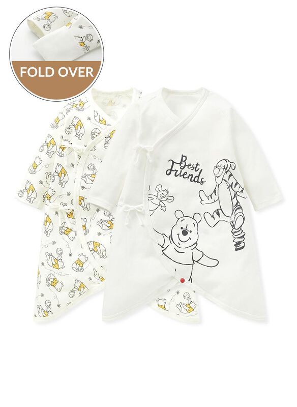 Disney Winnie The Pooh Newborn Cotton L/S Romper 2 Pcs Pack
