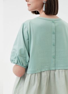 Umbrella Hem Short Sleeve Maternity & Nursing Top, , hi-res