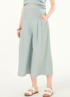 Drapey Maternity Wide Leg Pants, Blue Grey, hi-res