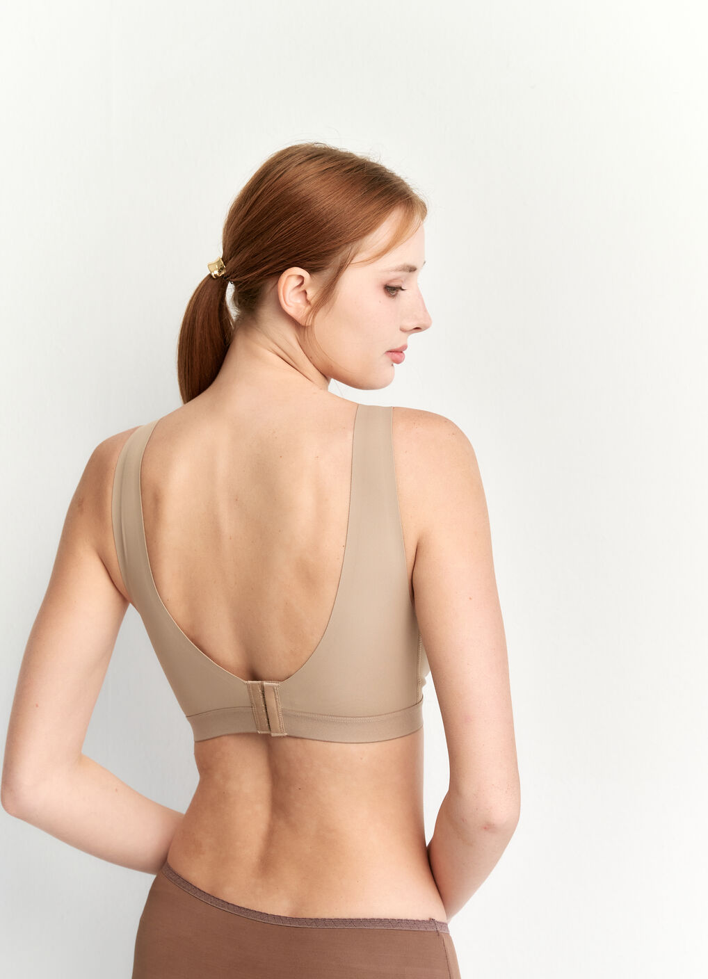 Ultra Silky Crossover Sleeping & Nursing Bra (Back Hook Design), Khaki, hi-res image number 1