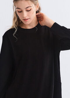 Soft Touch Maternity & Nursing Knit Dress, Black, hi-res