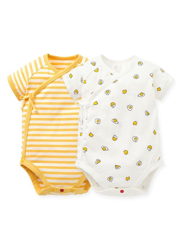 Yolk Newborn Cotton S/S Bodysuit 2 Pcs Pack