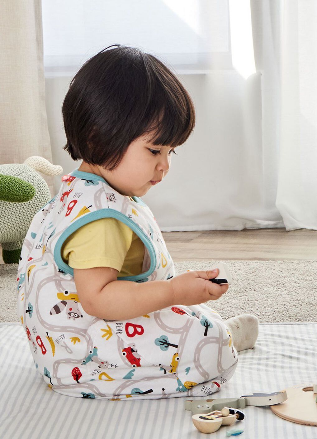 Lightweight Optimum Temp. Sleep Suit-Jungle Bumper Car, , hi-res image number 5