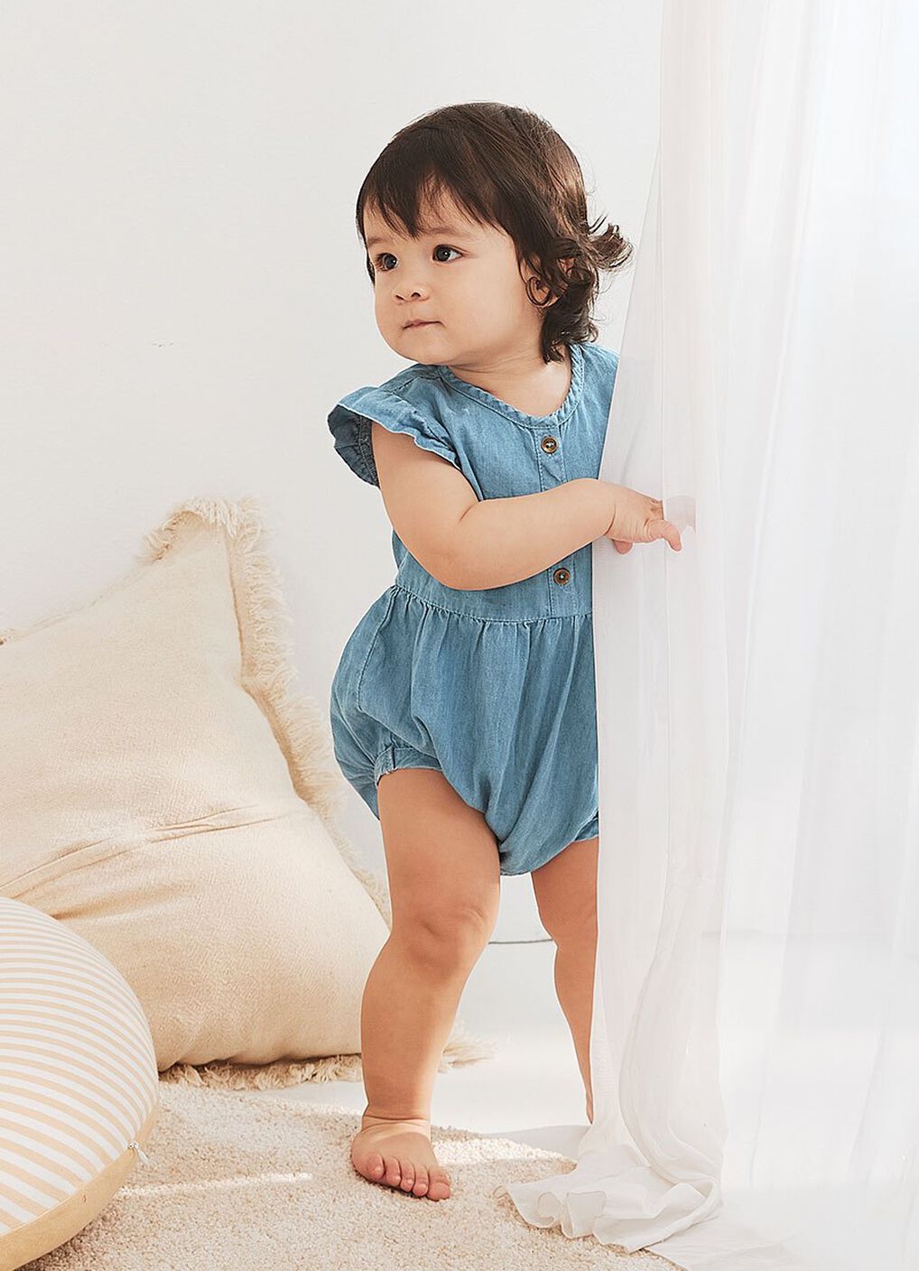 Baby Ruffle S/L Bodysuit, Blue, hi-res image number 2