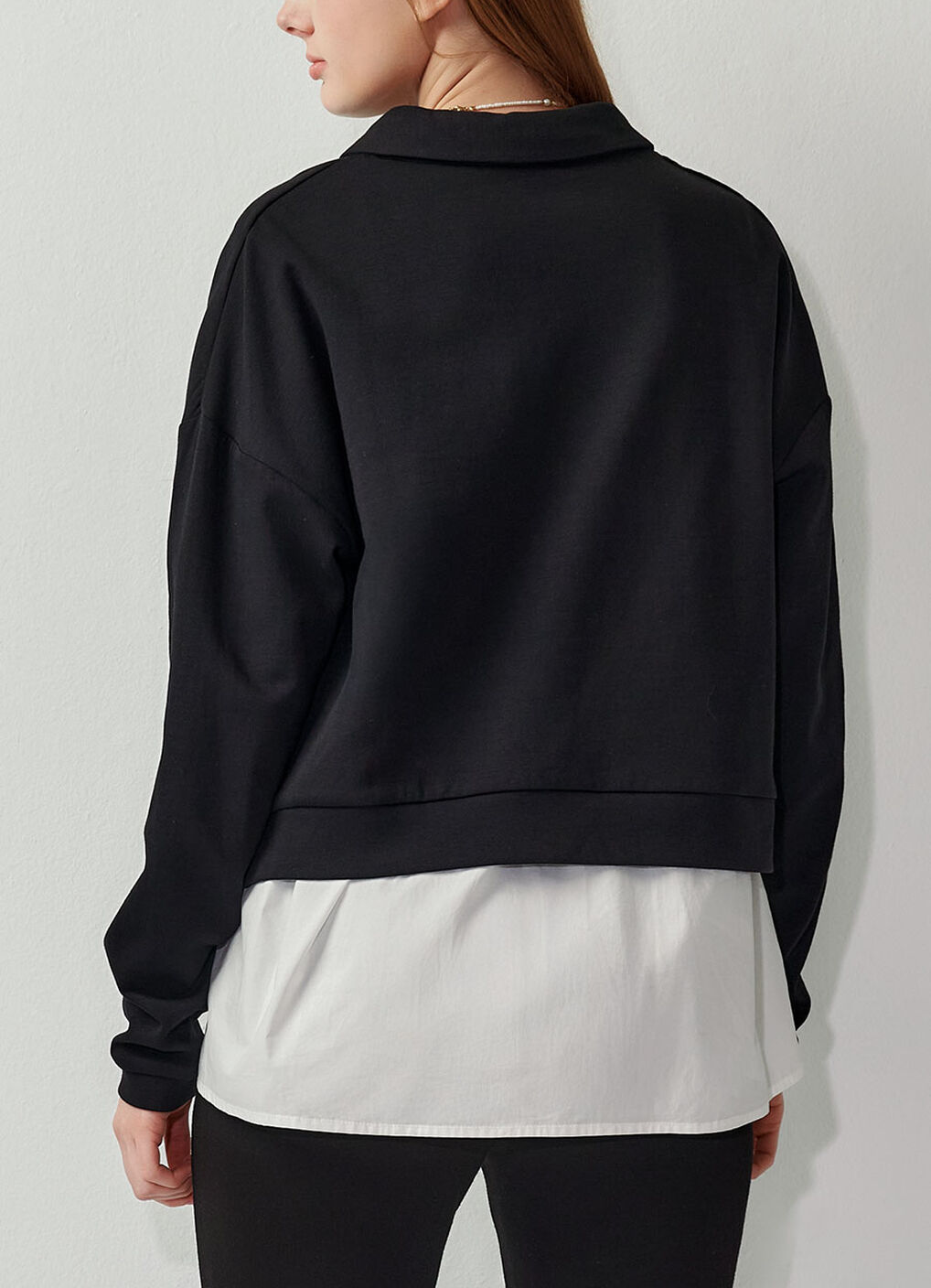 Skipper Collar 2 in 1 Maternity & Nursing Layered Jumper, Black, hi-res image number 5