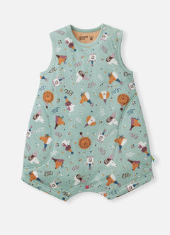 Lightweight Optimum Temp. Sleep Suit-Doggie Party, , hi-res