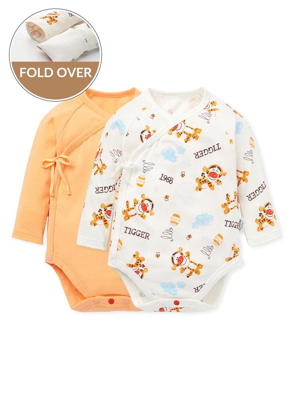 Disney Tigger Newborn Cotton L/S Bodysuit 2 Pcs Pack, , hi-res image number 0