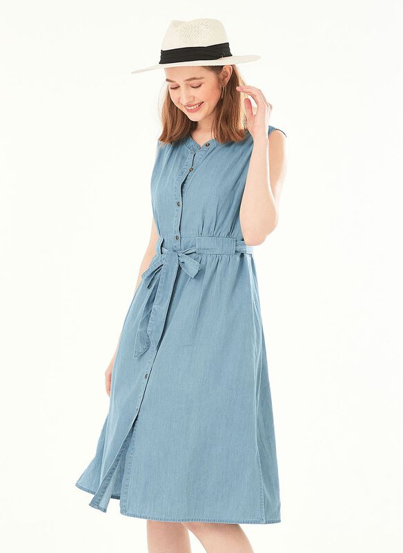 Button-through S/L Maternity & Nursing Dress