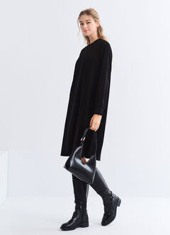 Soft Touch Maternity & Nursing Knit Dress, Black, hi-res