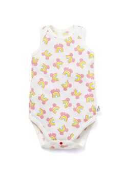 Baby Cotton Mesh Sleeveless Bodysuit 2 Pack, Fuschia, hi-res