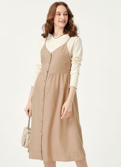 Button-Front Maternity & Nursing Dress, , hi-res