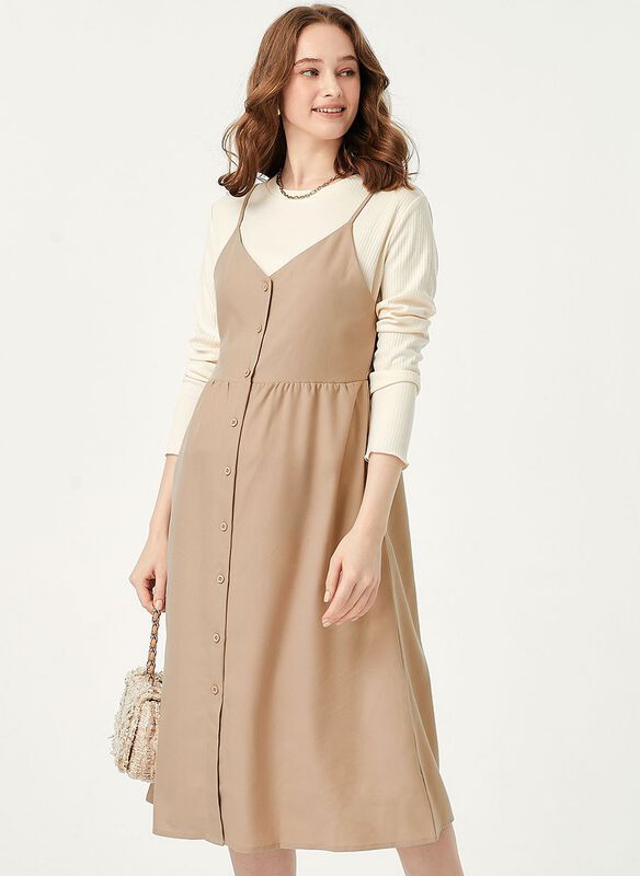 Button-Front Maternity & Nursing Dress