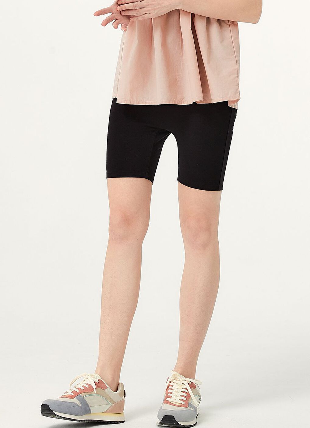 Ultra-Stretch Maternity Biker Shorts, Black, hi-res image number 0