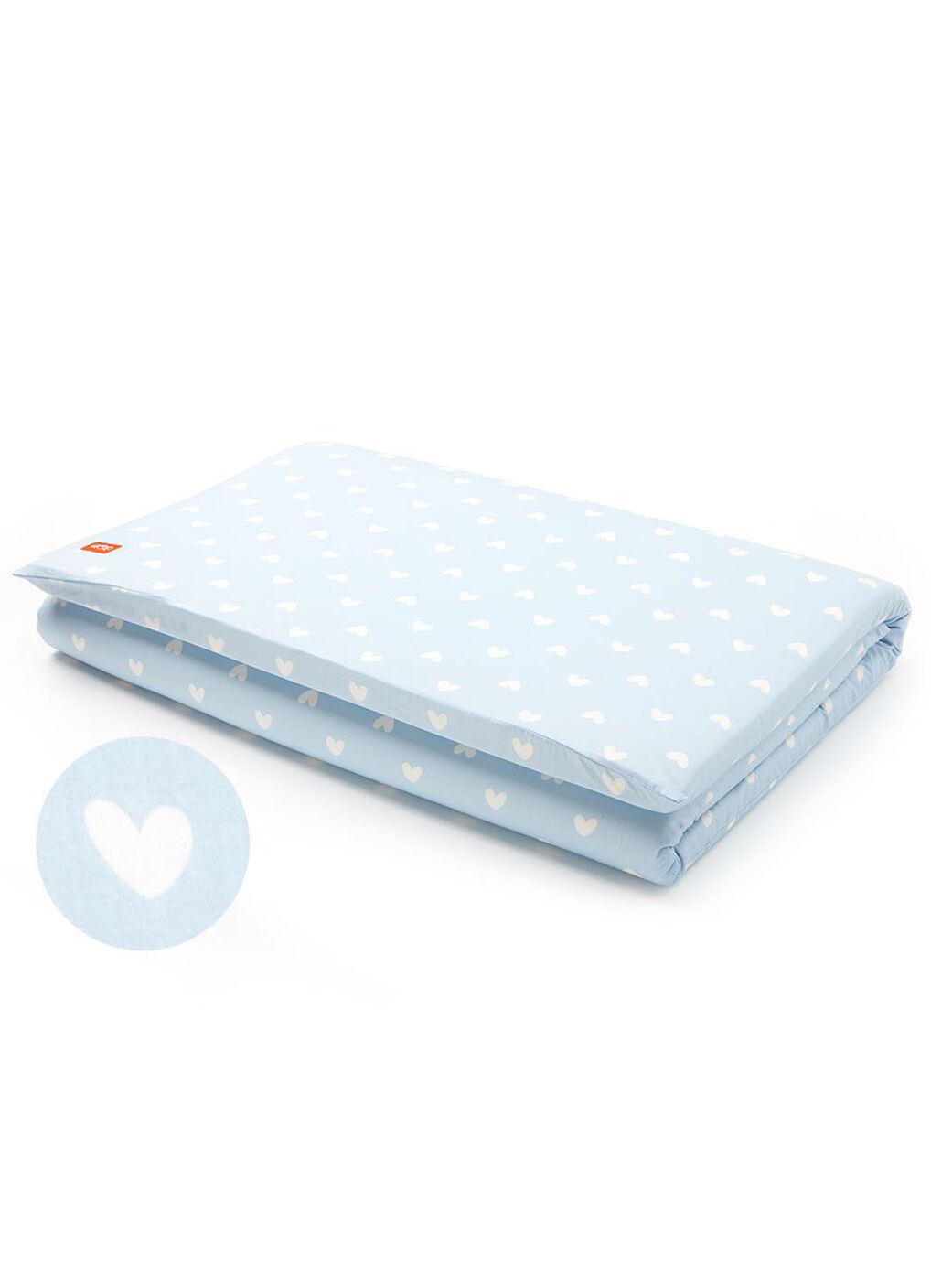 Cotton Heart Cot Mattress Sheets 140x70cm, Light Blue, hi-res image number 0
