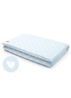Cotton Heart Cot Mattress Sheets 140x70cm, Light Blue, hi-res