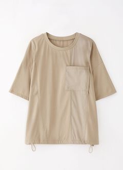 Blend Short Sleeve Maternity & Nursing Top, Khaki, hi-res