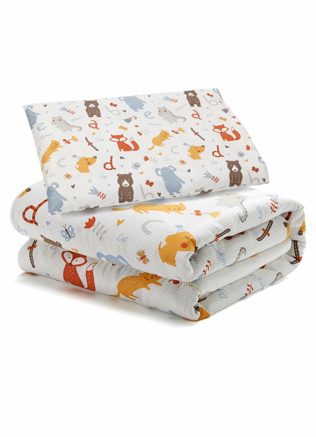 Optimum Temp. Antibacterial Summer Quilt Zoo, Silver, hi-res image number 0