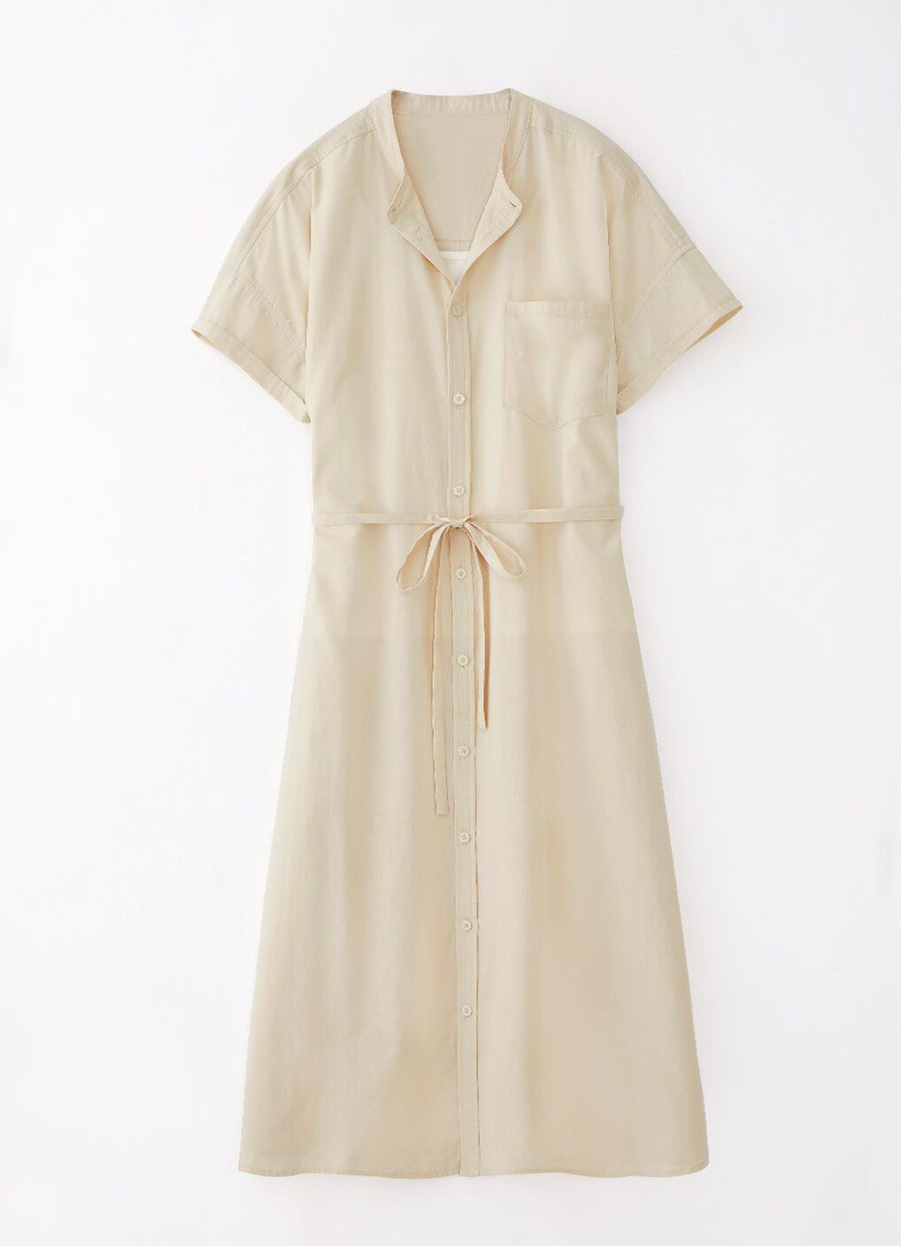 Cotton Maternity & Nursing Shirt Dress, Cream, hi-res image number 5