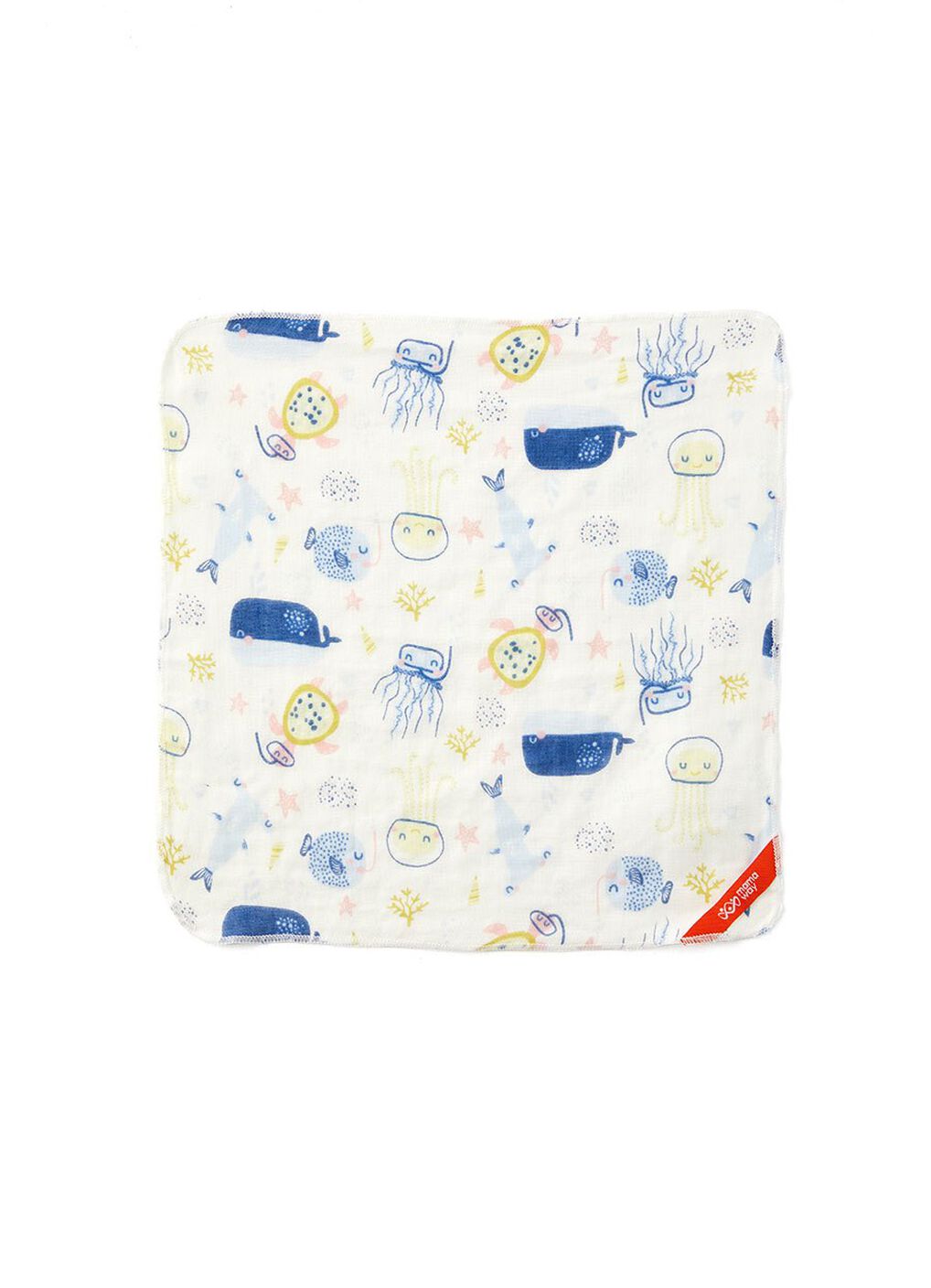 3 Layers Gauze Cotton Saliva Towel 2 Pack, Light Blue, hi-res image number 1