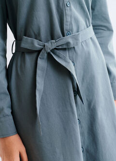 Elegant Belted Maternity & Nursing Shirt Dress, , hi-res