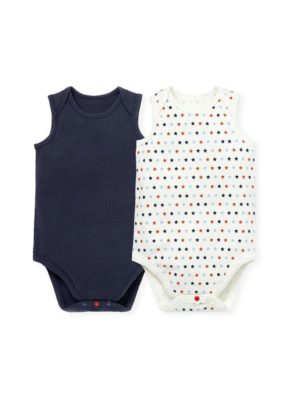 Baby Cotton Sleeveless Bodysuit 2 Pack