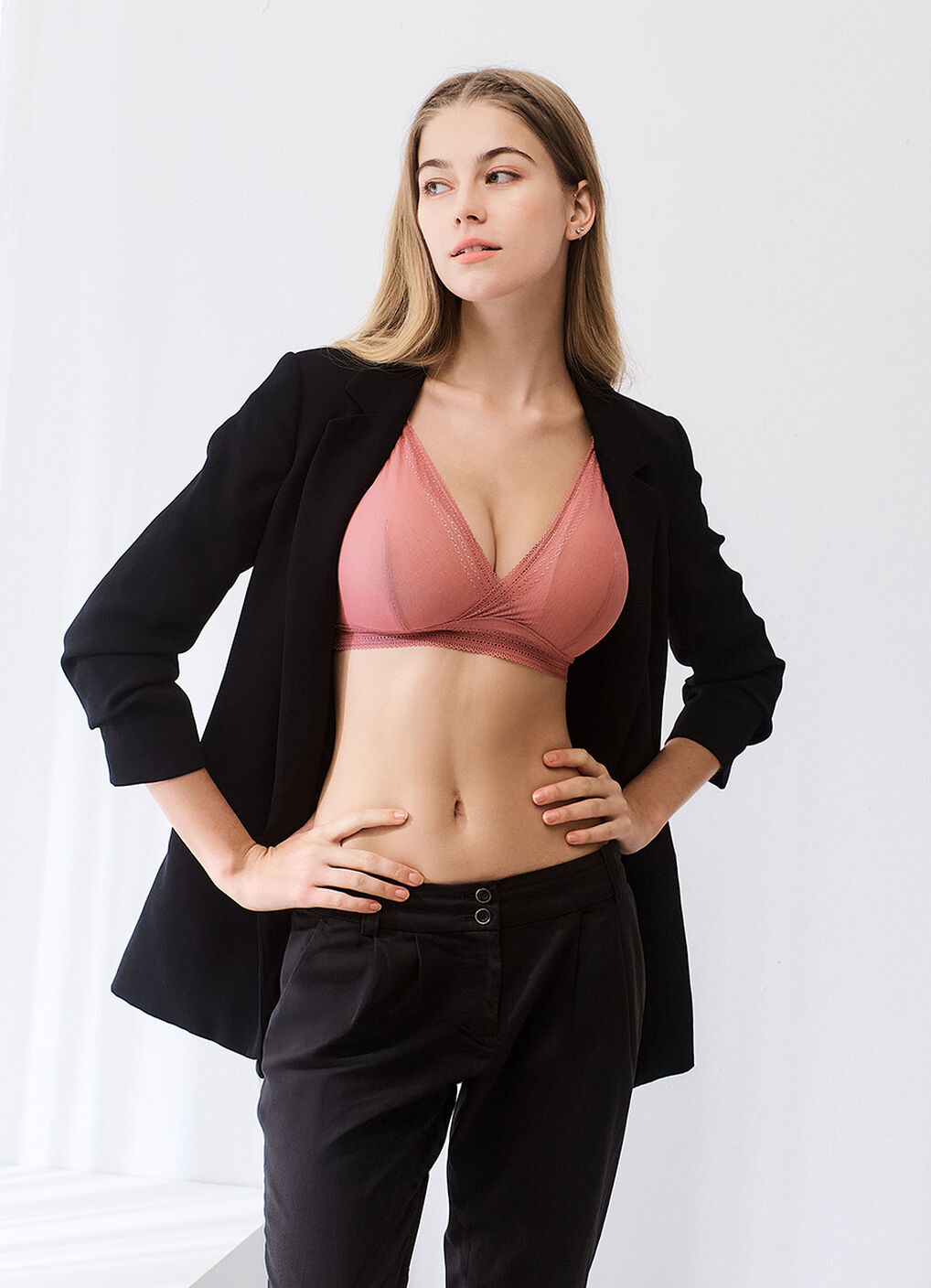 Breezy Lace Crossover Maternity & Nursing Bra, Rose, hi-res image number 5