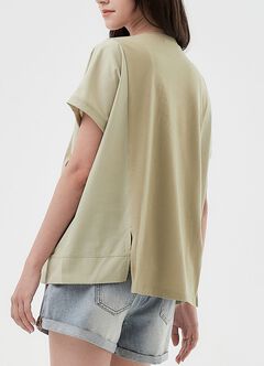 Blend Spilt Hem Maternity & Nursing Top, , hi-res