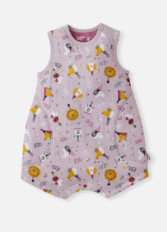 Lightweight Optimum Temp. Sleep Suit-Doggie Party, Purple, hi-res