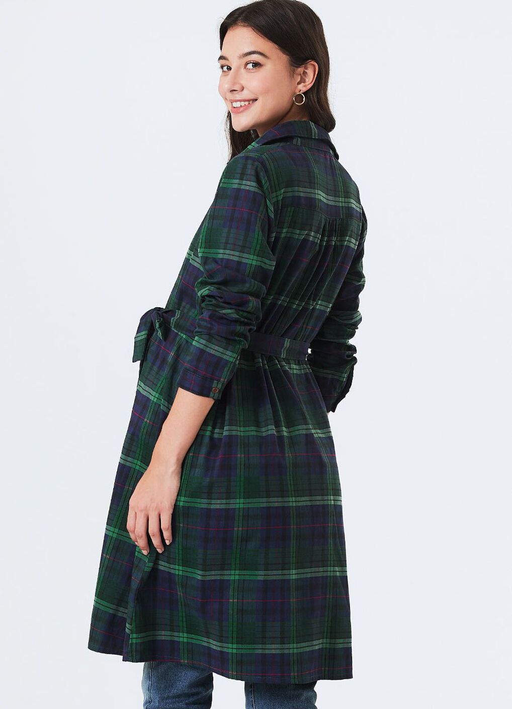 Classic Plaid Maternity & Nursing Shirt Dress, , hi-res image number 4
