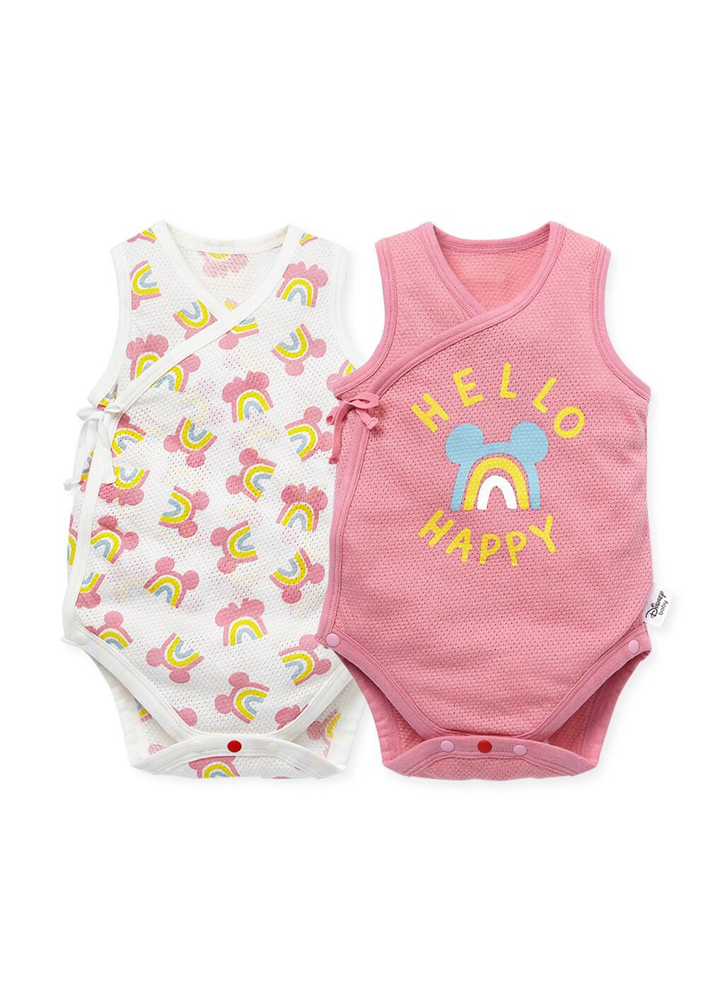 Newborn Cotton Mesh Sleeveless Bodysuit 2 Pack, Fuschia, hi-res image number 0