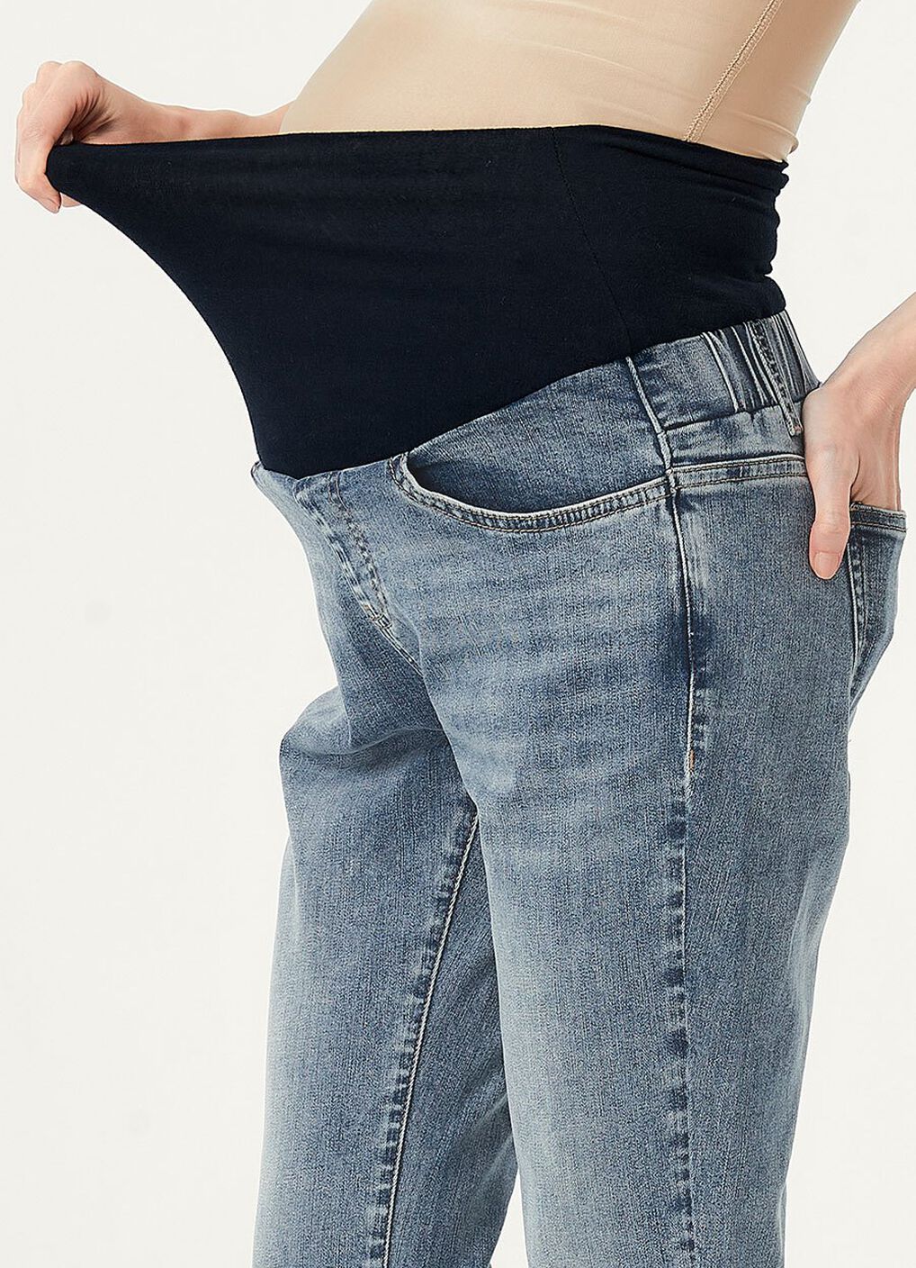 Raw Hem Maternity Slim Straight Jeans, , hi-res image number 1