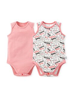 Label Peppa Pig Baby Cotton S/L Bodysuit 2 Pcs Pack, Rose, hi-res
