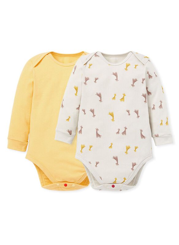 Giraffe Baby Cotton L/S Bodysuit 2 Pack