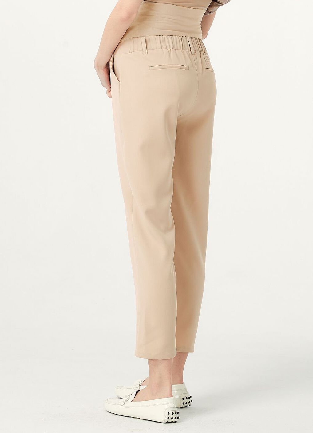 Cropped Maternity Slim Pants, Cream, hi-res image number 3