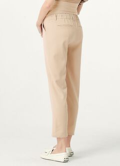 Cropped Maternity Slim Pants, Cream, hi-res