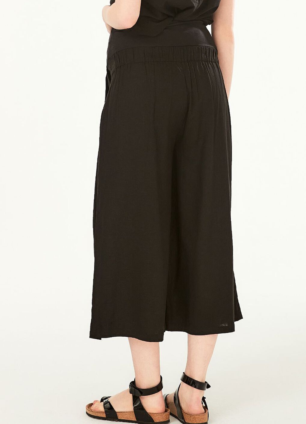 Drapey Maternity Wide Leg Pants, Black, hi-res image number 3