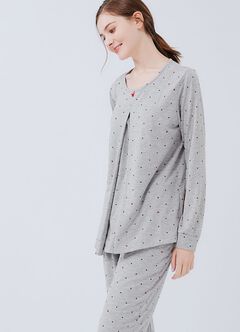 Mickey Dotty Maternity & Nursing Pyjama Set, Silver, hi-res